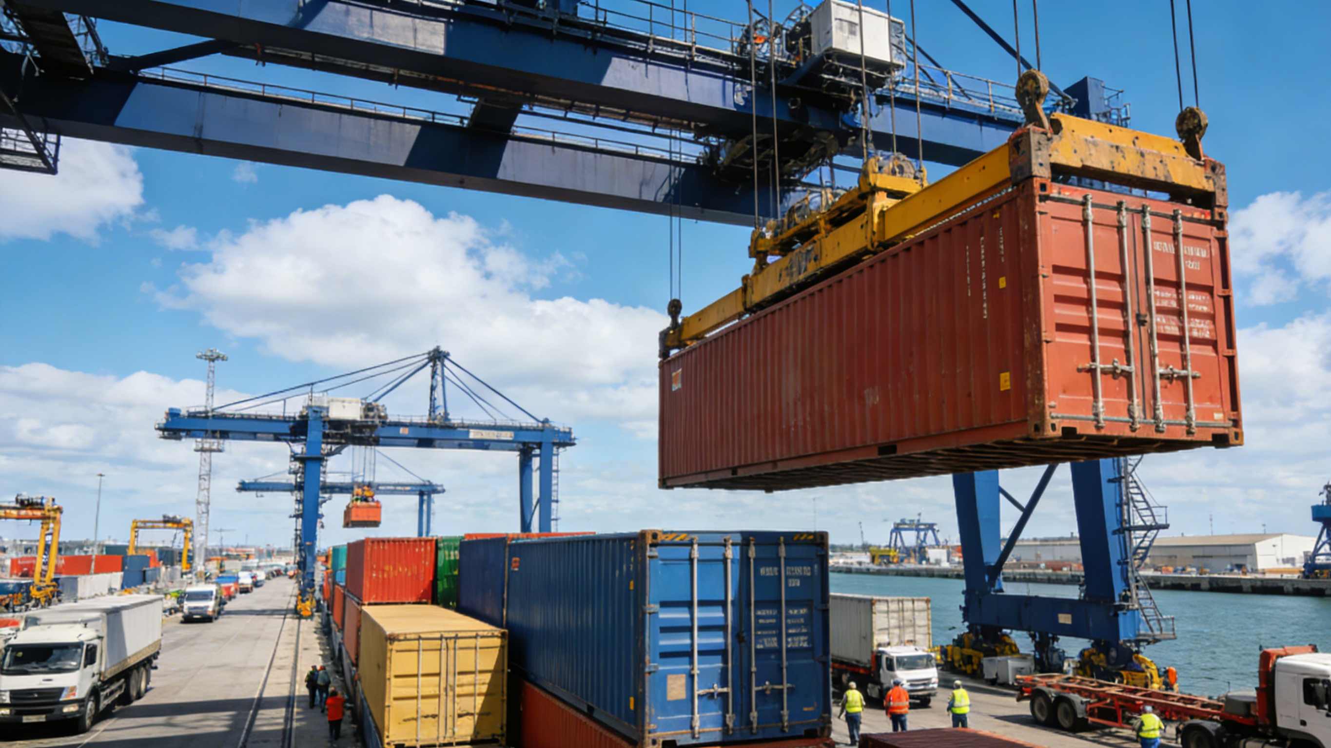 Isometric step-by-step diagram showing port-to-port CIF shipping process